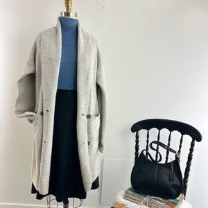 Gorgeous J CREW Long Gray Alpaca Blend Duster Cardigan Sweater Jacket
